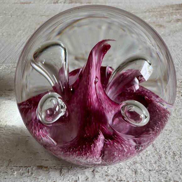 Vintage Caithness Moonflower Art Glass Bubble Paper Weight - Picture 1 of 12